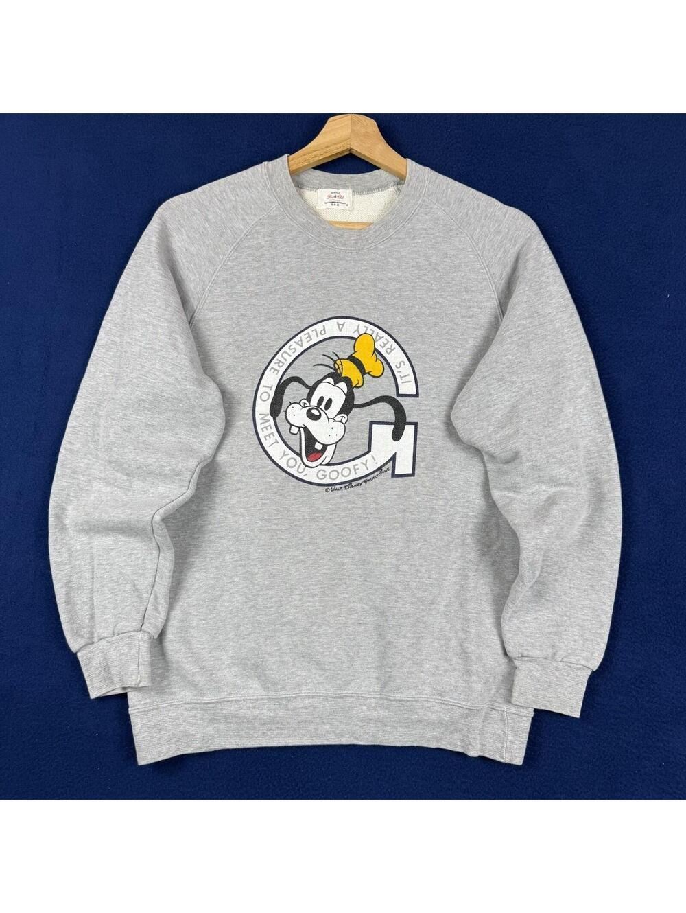 Vintage Goofy Disney Japan Sweatshirt Grey Graphic Crewneck Mens M Japan Made